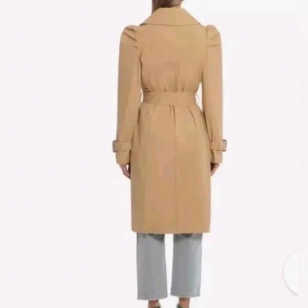 Avec Les Filles -women’s Tan trench coat belted double breast cotton blend SZ XS - Picture 3 of 9